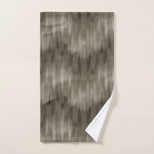 Abstracte wazige penseelstreken, monochrome bruin bad handdoek (Handdoek)