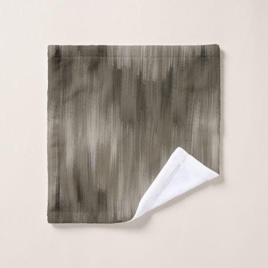 Abstracte wazige penseelstreken, monochrome bruin bad handdoek (Wasdoekje)