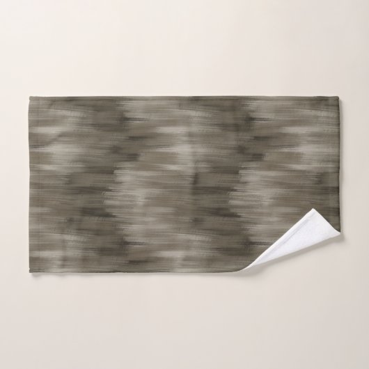 Abstracte wazige penseelstreken, monochrome bruin bad handdoek (Handdoek)