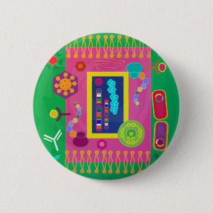 Abstracte weergave van de celmatisstijl ronde button 5,7 cm