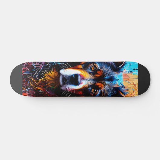 Abstracte welkomstkleurenhond skateboard (Horizontaal)