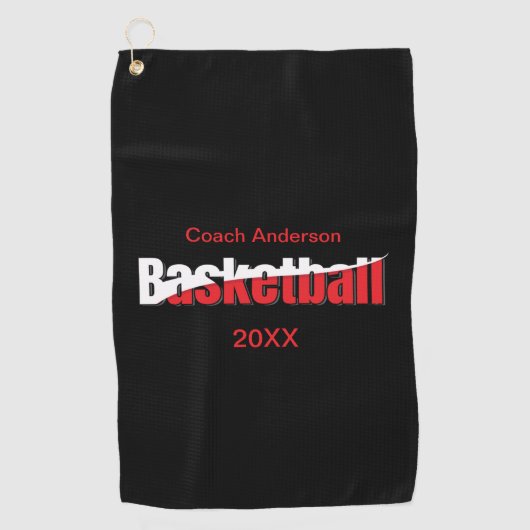 Abstracte wens van Basketball Player - Word Art Golfhanddoek (Voorkant)