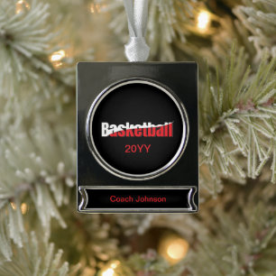 Abstracte wens van Basketball Player - Word Art Verzilverd Banner Ornament