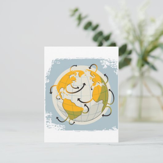 Abstracte Wereldbollen Uitnodigingen (Staand voorkant)