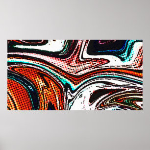 Abstracte wervelachtergrond. Vloeibare verftextuur Poster