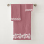Abstracte wervelcirkels op Roos Gold Bath Towel Se Bad Handdoek (Insitu)