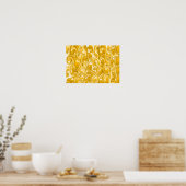 Abstracte Wervelende Kunst - Bruin Poster (Keuken)