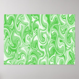 Abstracte Wervelende Kunst - Groen Poster