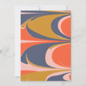 Abstracte wervelende retro kleurrijke mod afstudee kaart (Achterkant)