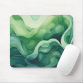 Abstracte wervelende tinten groen muismat (Met muis)