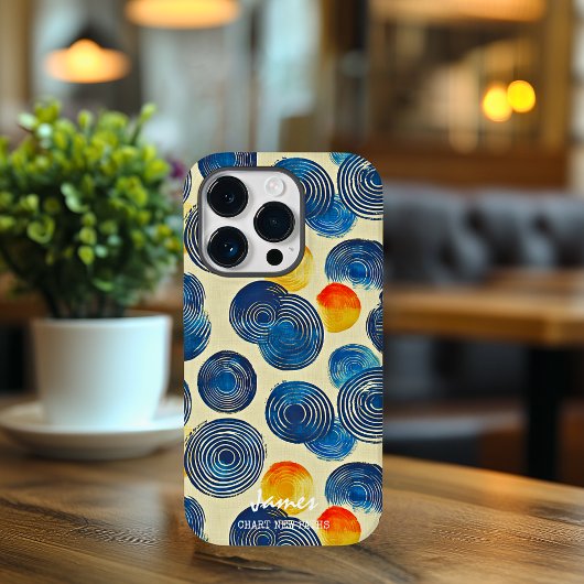 Abstracte werveling met naam en zin Case-Mate iPhone Case
