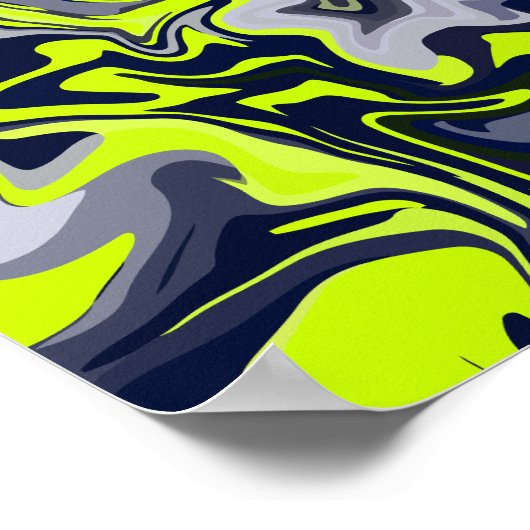 Abstracte werveling van groen, grijs en zwart poster (Hoek)