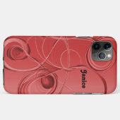 Abstracte wervelingen in rood Case-Mate iPhone case (Achterkant (horizontaal))