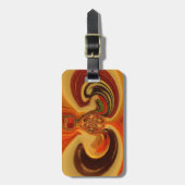 Abstracte wervelingen met Teardrop Center Art Prin Bagagelabel (Voorkant verticaal)