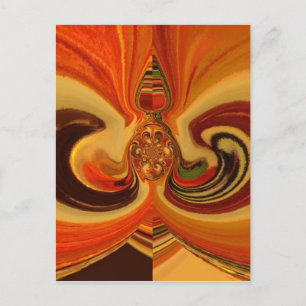 Abstracte wervelingen met Teardrop Center Art Prin Briefkaart