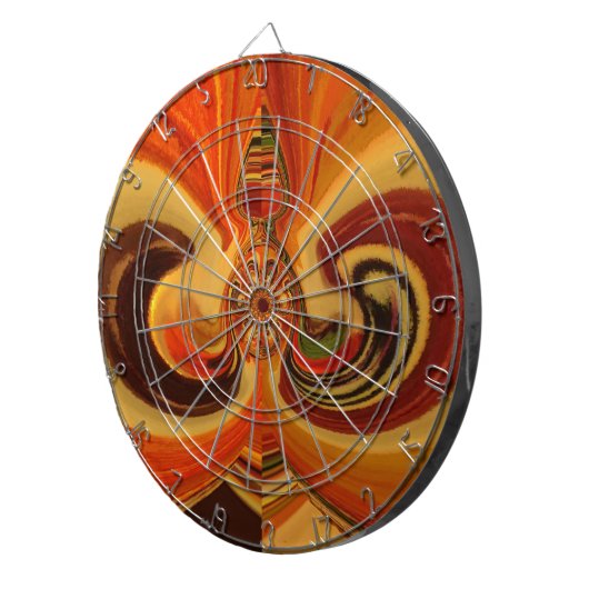 Abstracte wervelingen met Teardrop Center Art Prin Dartbord (Voorkant Rechts)