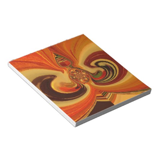 Abstracte wervelingen met Teardrop Center Art Prin Notitieblok (Schuin)