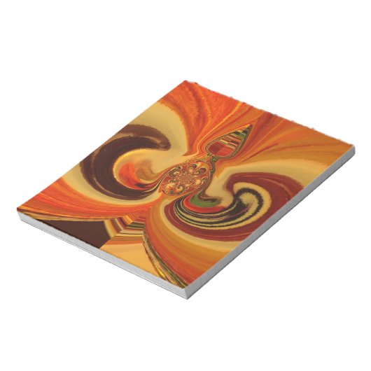 Abstracte wervelingen met Teardrop Center Art Prin Notitieblok (Gedraaid)