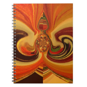 Abstracte wervelingen met Teardrop Center Art Prin Notitieboek