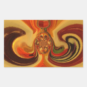 Abstracte wervelingen met Teardrop Center Art Prin Rechthoekige Sticker