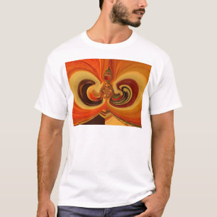 Abstracte wervelingen met Teardrop Center Art Prin T-shirt