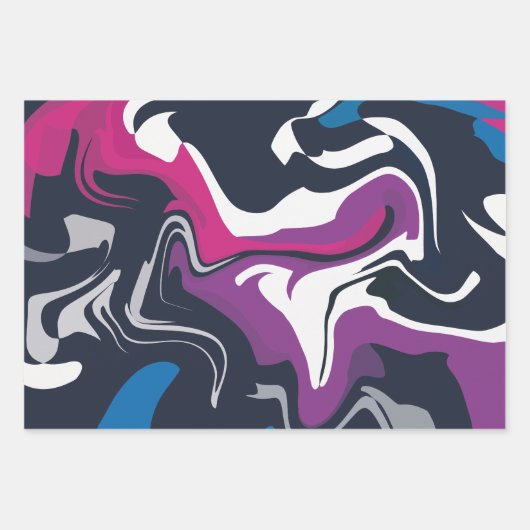 Abstracte wervelingen van koele en gedurfde kleure inpakpapier vel (Voorkant)