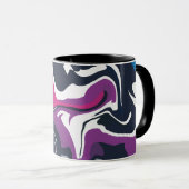 Abstracte wervelingen van koele en gedurfde kleure mok (Voorkant rechts)