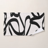 Abstracte wervelkolommen vormen zwart en beige crè bad handdoek (Handdoek)