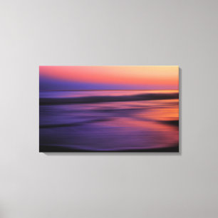 Abstracte westkust van de Sunset Ocean Canvas Afdruk
