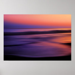 Abstracte westkust van de Sunset Ocean Poster