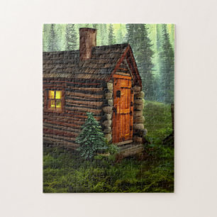 Abstracte Whimsical Little Hunting Cabin Legpuzzel