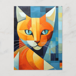 Abstracte Whiskers: Oranje kat Briefkaart