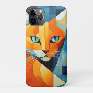 Abstracte Whiskers: Oranje kat iPhone 11 Pro Hoesje