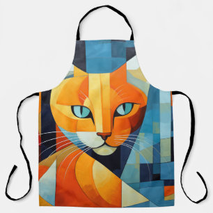 Abstracte Whiskers: Oranje kat Schort