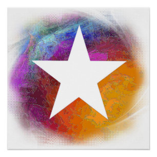 Abstracte White Star Perfect Poster