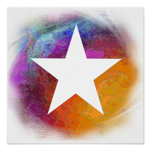 Abstracte White Star Perfect Poster (Voorkant)