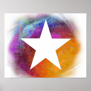 Abstracte White Star Poster