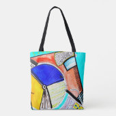 Abstracte wielCanvas tas (Achterkant)