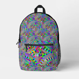 abstracte wieltjes en pinnen bedrukte rugzak