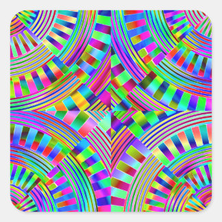 abstracte wieltjes en pinnen vierkante sticker