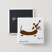 Abstracte Wiener Dog Button (Voorkant /achterkant)