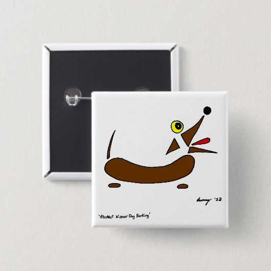 Abstracte Wiener Dog Button (Voorkant /achterkant)