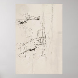 Abstracte wijn gieten kunst - poster