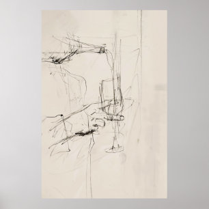 Abstracte wijn gieten kunst - poster
