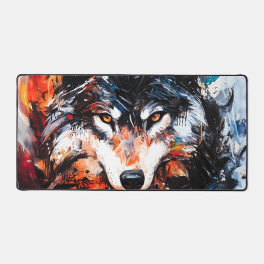 Abstracte Wilde Geest Wolf Bureaumat (Voorkant)