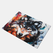 Abstracte Wilde Geest Wolf Deurmat (Schuin)
