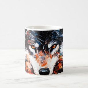 Abstracte Wilde Geest Wolf Koffiemok