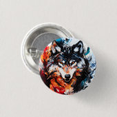 Abstracte Wilde Geest Wolf Ronde Button 3,2 Cm (Voorkant /achterkant)