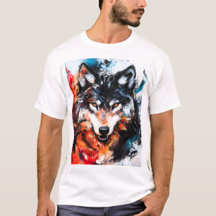 Abstracte Wilde Geest Wolf T-shirt