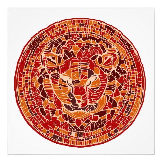 Abstracte wilde kattenkop foto afdruk (Voorkant)